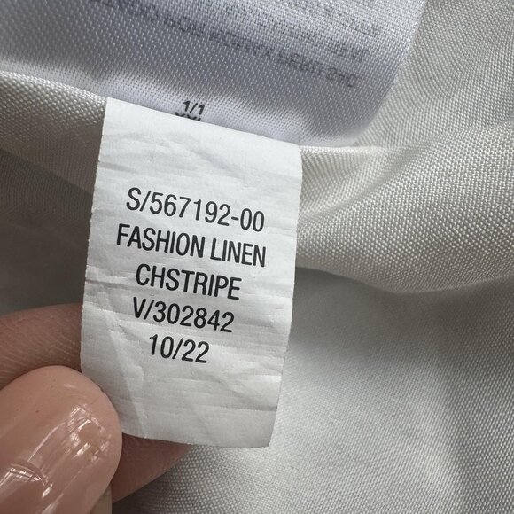 Old Navy‎ Blazer Womens 2XL Cream Linen Blend Striped Double Breasted Coastal - Picture 8 of 10